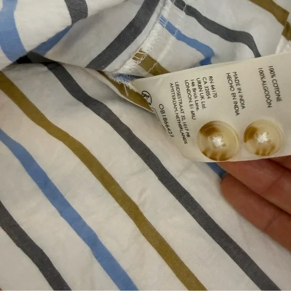 Anthropologie Pilcro Painter Buttondown Striped Oversized Shirt Size Large - Picture 12 of 14